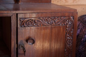 The detailing on the amazing teak furniture we found to outfit the Big Bunkhouse