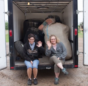 The trailer all loaded with finished carded wool - see you next year!