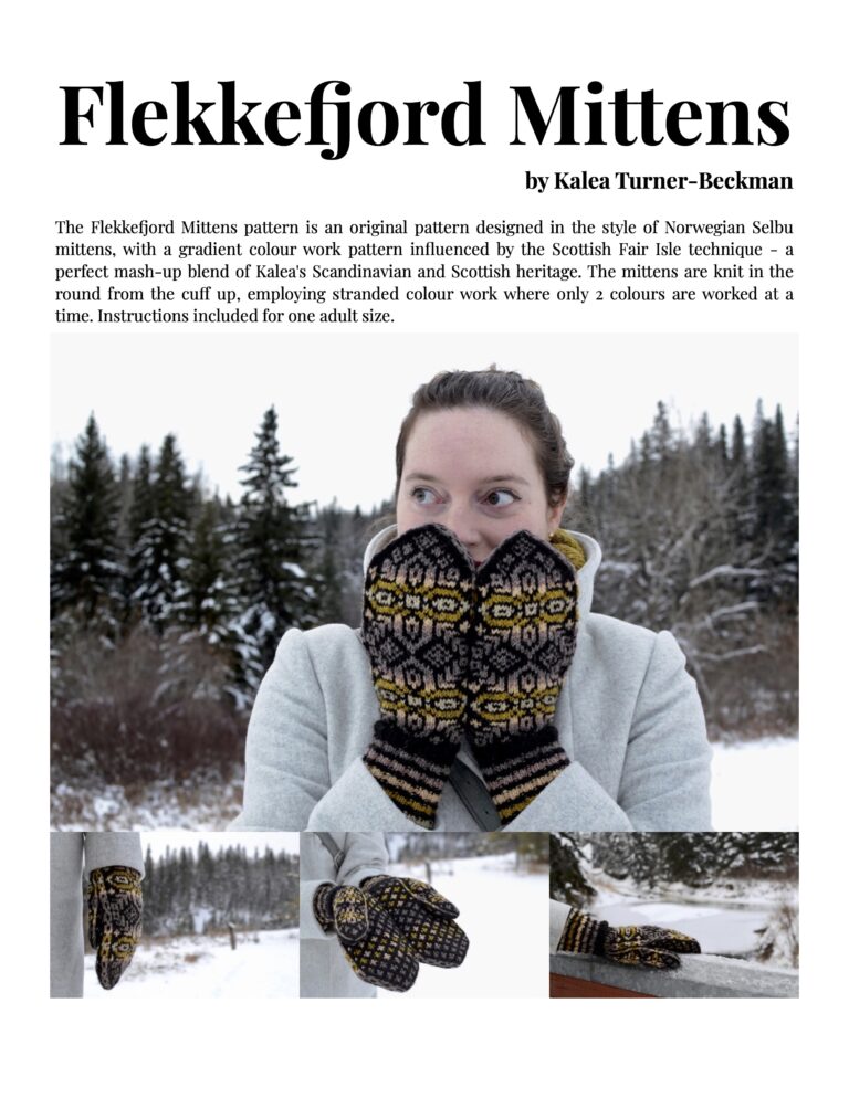 Kalea TurnerBeckman Pattern Flekkefjord Mittens Custom Woolen Mills