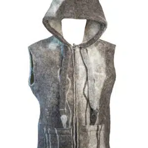 Vest Purewool Darkgrey Hood Cwm