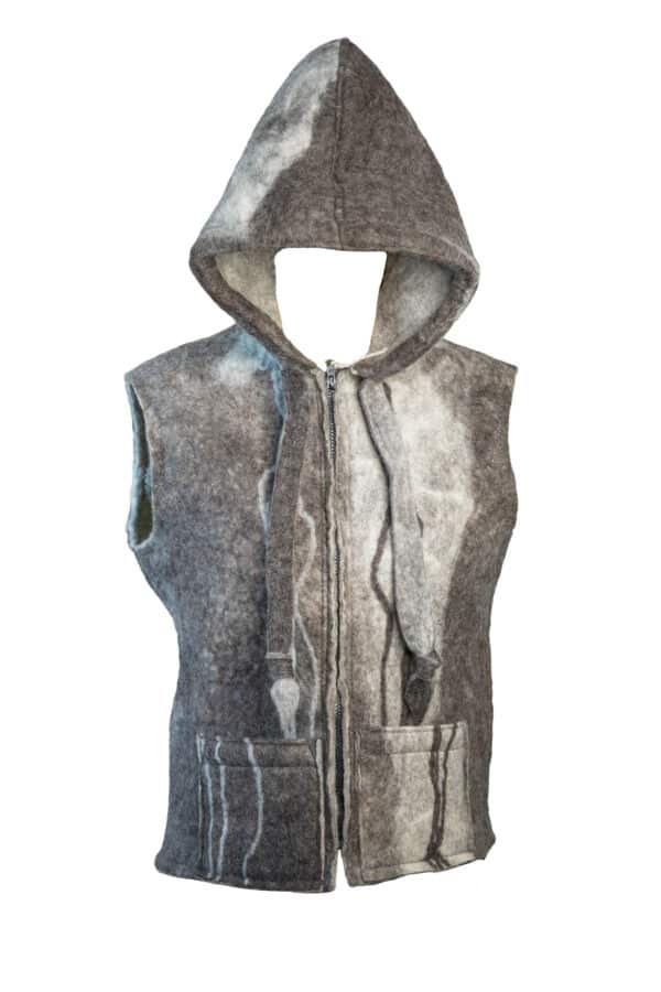 Vest Purewool Darkgrey Hood Cwm