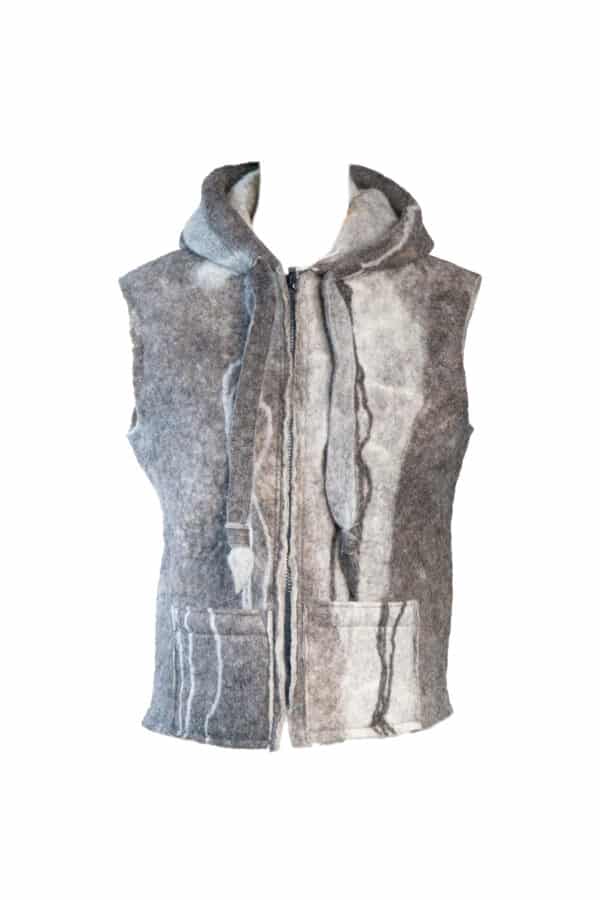 Vest Purewool Darkgrey Hood Cwm 2