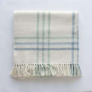 Traceable Textiles Parkland 100% Alberta Wool Handwoven Blankets - Indigo Ombre Check