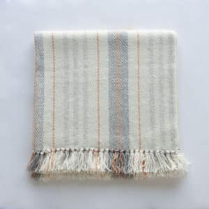 Traceable Textiles Parkland 100% Alberta Wool Handwoven Blankets - Pastel Banded